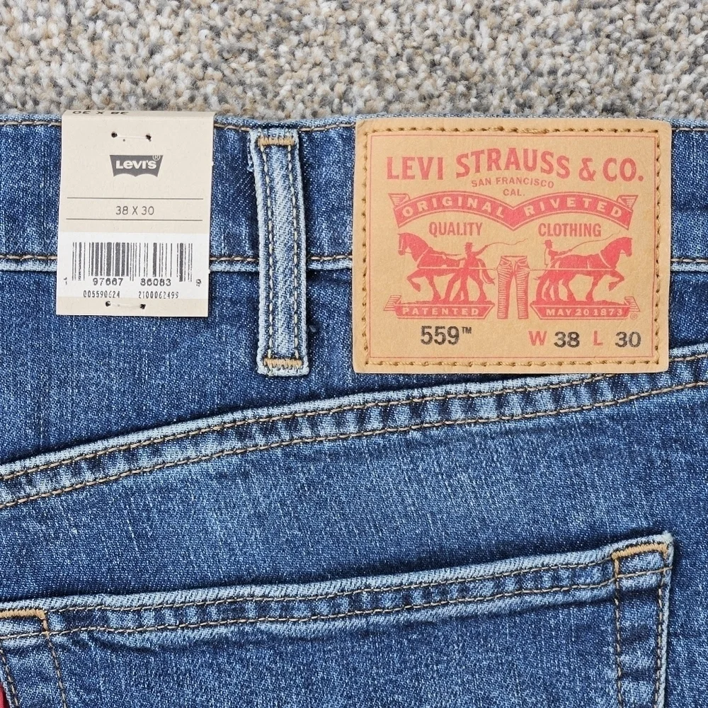 Levi's Mens 559 Relaxed Straight Fit Denim Jeans Casual Levis Ease SZ 38x30 NWT